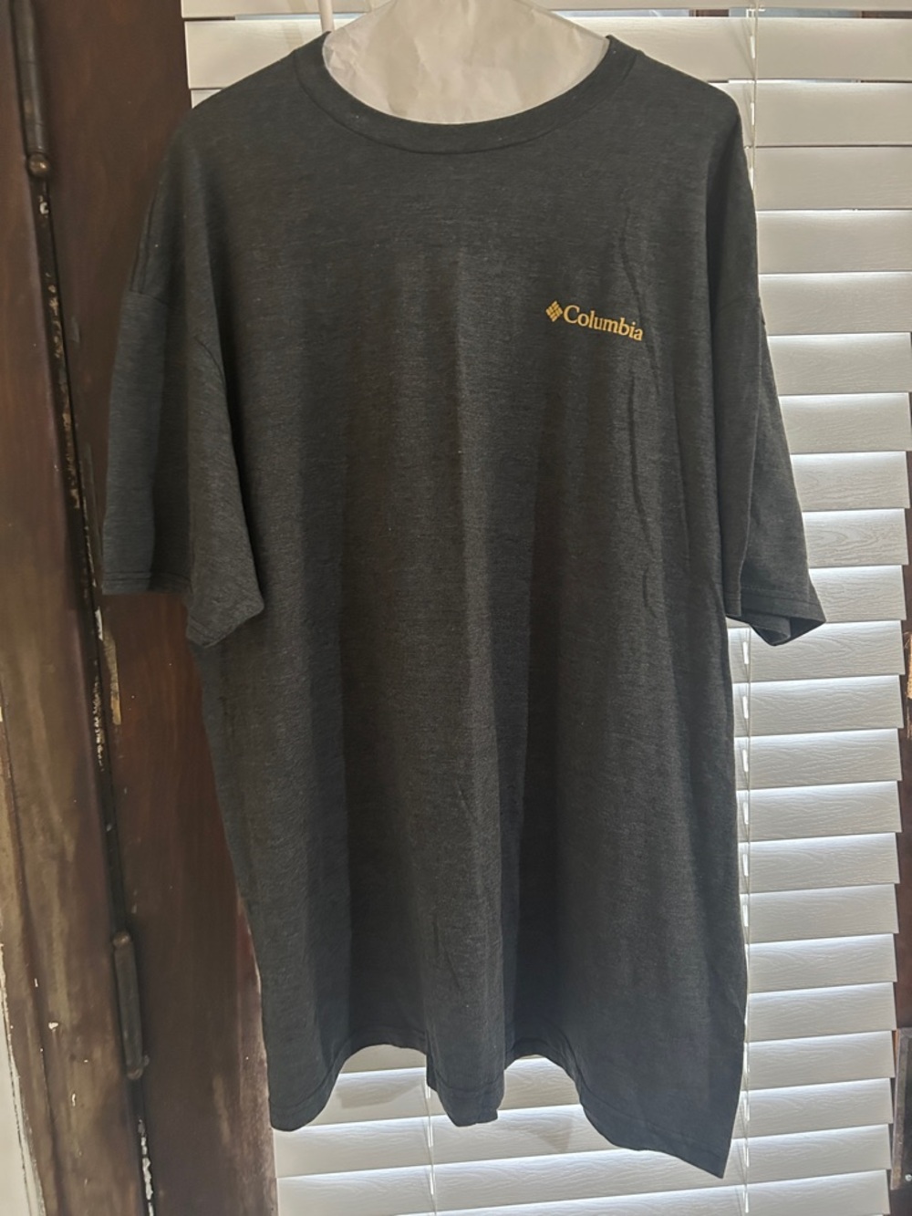 Columbia Short Sleeve Logo Tee in Charcoal with Gold Accent